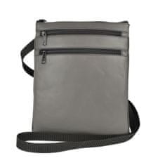 VegaLM Kožená crossbody taška na zipsové vrecká v šedej farbe
