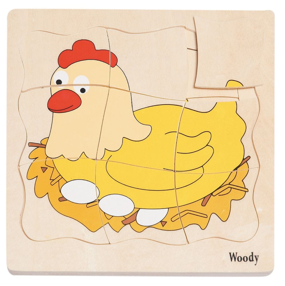 Woody Puzzle na doske Vývoj sliepky