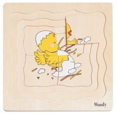 Woody Puzzle na doske Vývoj sliepky
