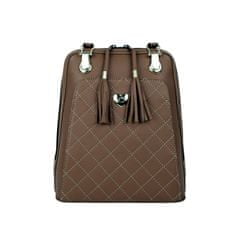 VegaLM Kožený ruksak z pravej hovädzej kože s možnosťou nosenia ako kabelky v tmavo hnedej farbe