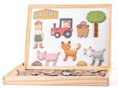 Woody Magnetická tabuľka so zvieratkami, obojstranná