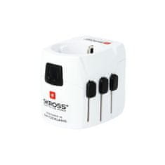 Skross Cestovný adaptér PRO Light USB, 6.3A max., 2x USB nabíjanie 2400mA, UK+USA+Austrália/Čína