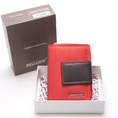 Bellugio Dámska kožená kombinovaná peňaženka Ottone červená / čierna