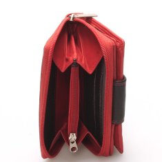 Bellugio Dámska kožená kombinovaná peňaženka Ottone červená / čierna