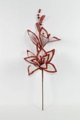 DUE ESSE Vianočná textilná kvetina - červená, 65 cm