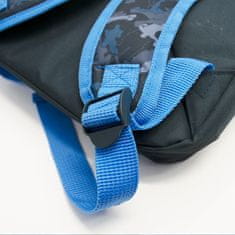 Calego Školský batoh Raven jednokomorový, čierny/modrý