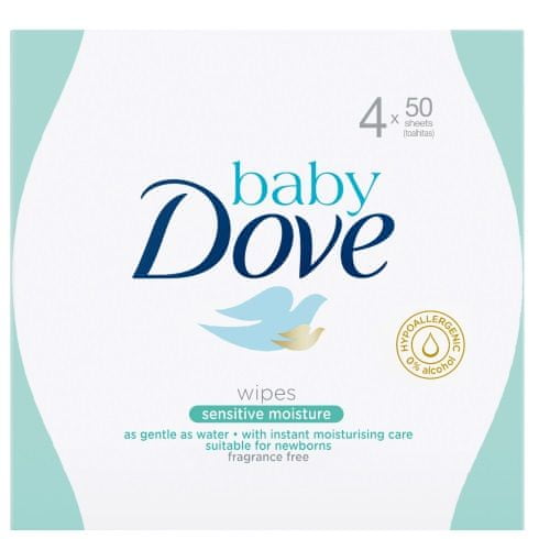 Baby Dove vlhčené obrúsky Sensitive 4x50ks