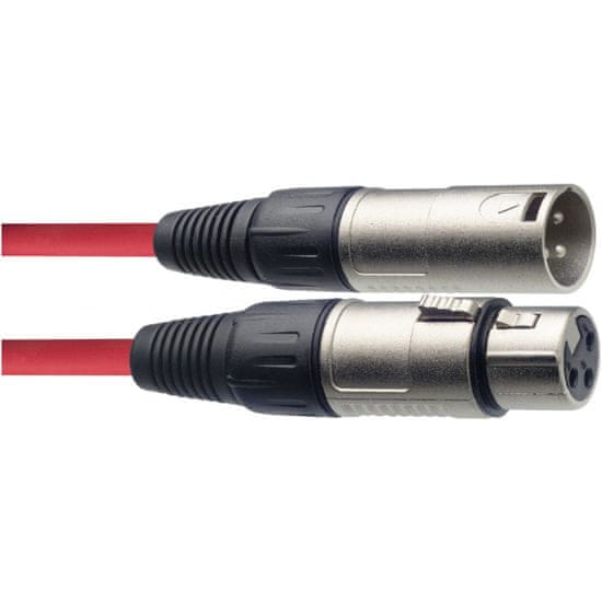 Stagg SMC6 CRD, mikrofónny kábel XLR/XLR, 6m, červený