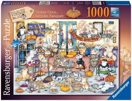 Ravensburger Puzzle 165094 Bláznivé mačky, jesenná hostina 1000 dielikov