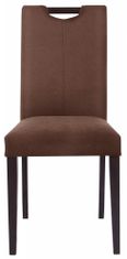 Danish Style Jedálenská stolička Curt (Súprava 2 ks), mikrovlákno, tmavohnedá/tmavé drevo