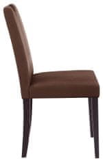 Danish Style Jedálenská stolička Curt (Súprava 2 ks), mikrovlákno, tmavohnedá/tmavé drevo