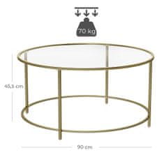 Artenat Odkladací stolík Einat, 84 cm, zlatá