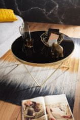 Bruxxi Konferenčný stolík Cala, 82 cm, čierna/zlatá