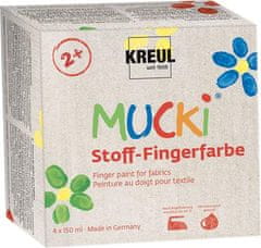 KREUL Sada prstových farieb na textil "Mücke" 4 farby 150 ml, Hobby Line