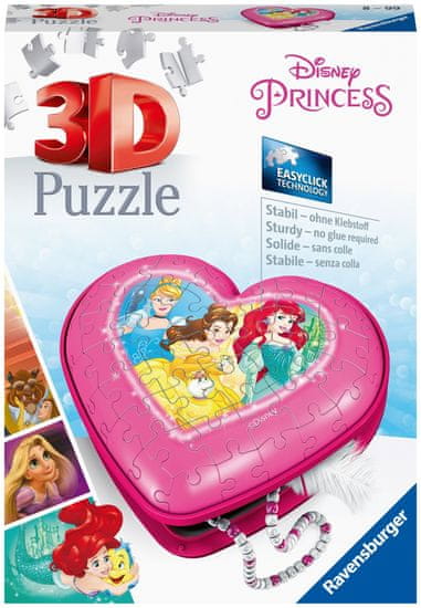 Ravensburger 3D Puzzle 112340 Srdce Disney princezné 54 dielikov