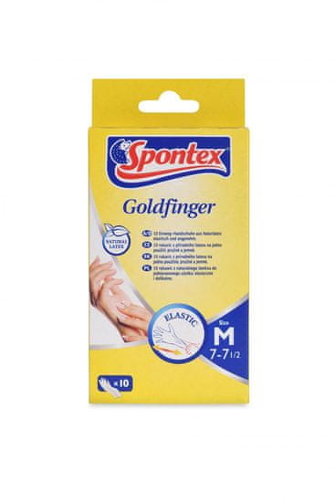 Spontex Goldfinger rukavice jednorazové latexové veľ. M, 10 ks