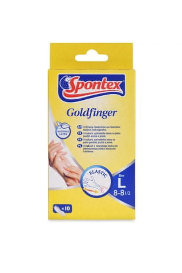 Spontex Goldfinger rukavice jednorazové latexové veľ. 10 ks
