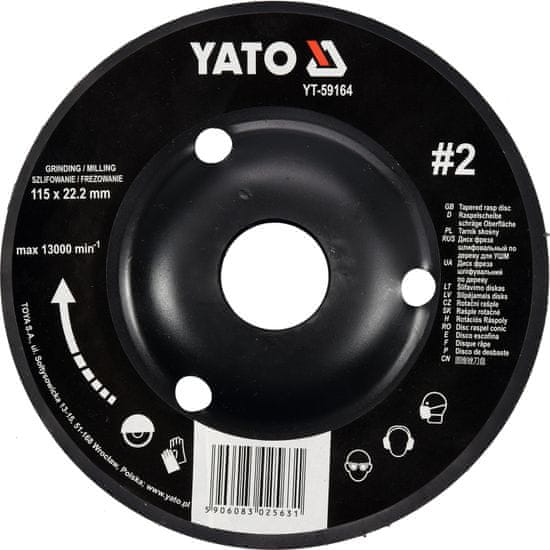 YATO  Rotačná rašpľa uhlová 115 mm typ 2