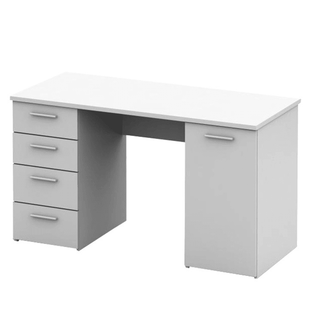 KONDELA PC stôl, biela, DTD laminovaná, EUSTACH
