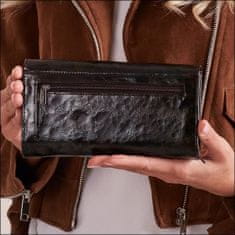 FOREVER YOUNG Praktická dámska kožená peňaženka, čierna