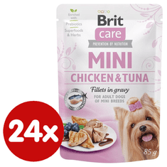 Brit Care Mini Chicken & Tuna fillets in gravy 24x85 g
