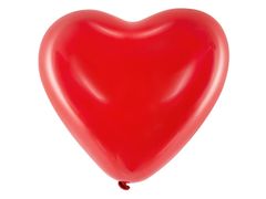 PartyDeco Balóny červené srdce 40cm 100ks