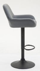 BHM Germany Barová stolička Brag (Súprava 2 ks), syntetická koža, sivá
