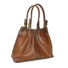 VegaLM Kožená kabelka SHOPPER, ručne farbená a tieňovaná, svetlo hnedá farba