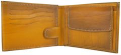 VegaLM Pánska peňaženka z pravej kože, ručne tieňovaná v žltej farbe