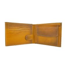 VegaLM Pánska peňaženka z pravej kože, ručne tieňovaná v žltej farbe