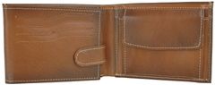 VegaLM Pánska peňaženka z pravej kože, ručne tieňovaná v hnedej farbe