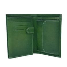 VegaLM Pánska kožená peňaženka, ručne tieňovaná v zelenej farbe