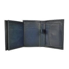 VegaLM Pánska kožená peňaženka, ručne tieňovaná v tmavo modrej farbe