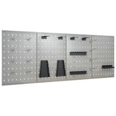 Vidaxl Nástenné závesné panely na náradie 4 ks 40x58 cm oceľové