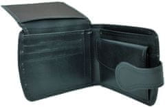 VegaLM Elegantná UNISEX kožená peňaženka v čiernej farbe