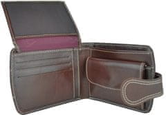 VegaLM Elegantná UNISEX kožená peňaženka v tmavo hnedej farbe
