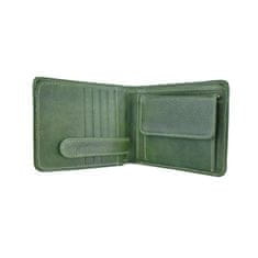 VegaLM Peňaženka z prírodnej kože, ručne tamponovaná v zelenej farbe