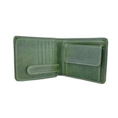 VegaLM Peňaženka z prírodnej kože, ručne tamponovaná v zelenej farbe