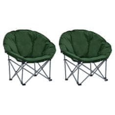 Vidaxl Okrúhle skladacie stoličky 2 ks, zelené