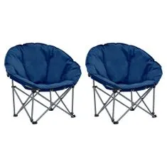 Vidaxl Okrúhle skladacie stoličky 2 ks, modré