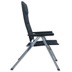 Vidaxl Sklápacie záhradné stoličky 2 ks, hliník, čierne