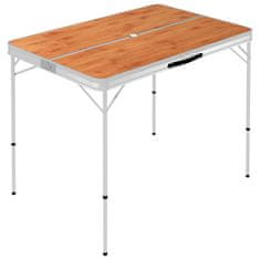 Vidaxl Skladací kempingový stôl s 2 lavicami hnedý hliníkový