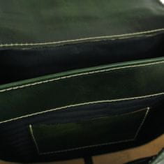 VegaLM Kožená crossbody taška so skrytým magnetom v zelenej farbe