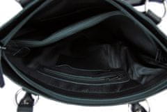 VegaLM Ručne vyšívaná kožená kabelka s čiernym vyšívaním