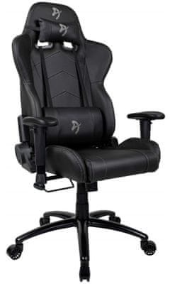 Herná stolička Arozzi Inizio, čierna/šedá (INIZIO-PU-BKGY), ergonomická konštrukcia, poťah syntetická koža, do 145 kg, nastaviteľná, otočná, vankúšiky pod hlavu a bedrá