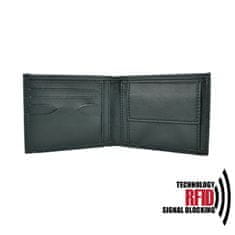 VegaLM RFID Elegantná kožená peňaženka z pravej kože v čiernej farbe