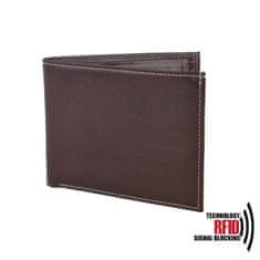 VegaLM RFID Elegantná kožená peňaženka z pravej kože v tmavo hnedej farbe
