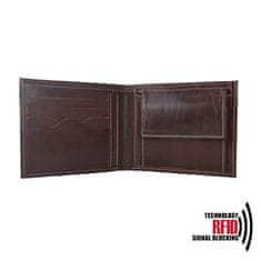 VegaLM RFID Elegantná kožená peňaženka z pravej kože v tmavo hnedej farbe