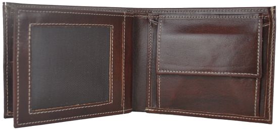 VegaLM RFID Ochranná kožená peňaženka z pravej kože v tmavo hnedej farbe