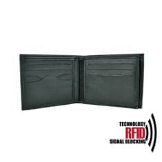 VegaLM RFID Ochranná kožená peňaženka z pravej kože v čiernej farbe
